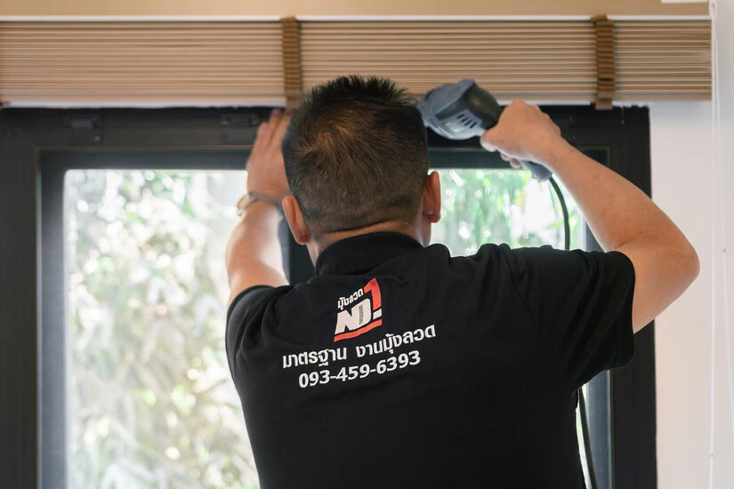 ขั้นตอนติดตั้งมุ้งลวดหน้าต่าง